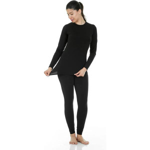 Thermajane Long Johns Thermal Underwear for Women Fleece Lined Base Layer Pajama Set Cold Weather